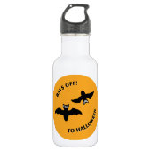 Halloween Bats Sinaasappel Waterfles (Voorkant)