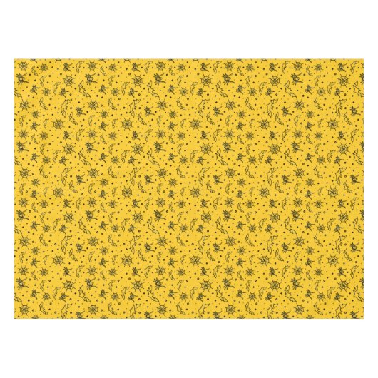 Halloween Bats Spiders Web op Small Yellow Tafelkleed (Voorkant (Horizontaal))