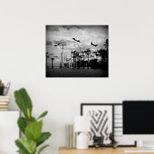 Halloween Bats - Spooky Scene Poster (Thuiskantoor)