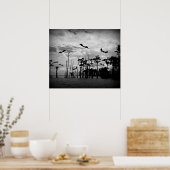 Halloween Bats - Spooky Scene Poster (Keuken)