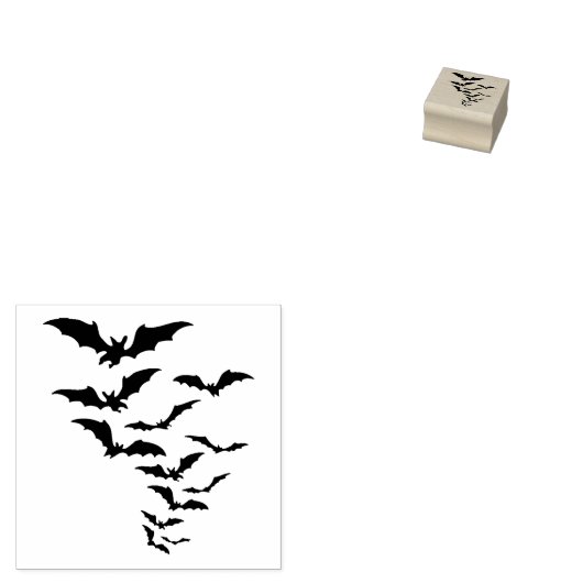Halloween Bats Stamp Rubberstempel (Gestempeld)