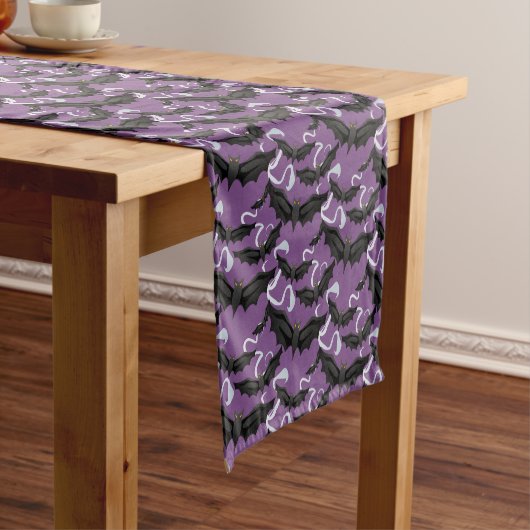 Halloween Bats Table Runner Korte Tafelloper (Voorbeeld)