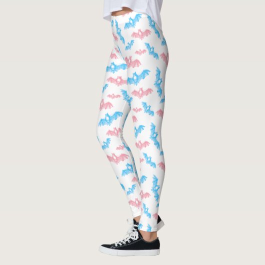 Halloween Bats Trans Pride Colors Leggings (Links)