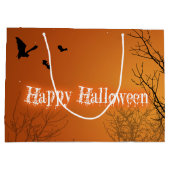 Halloween Bats & Trees - Large Gift Bag Cadeautasje (Achterkant)