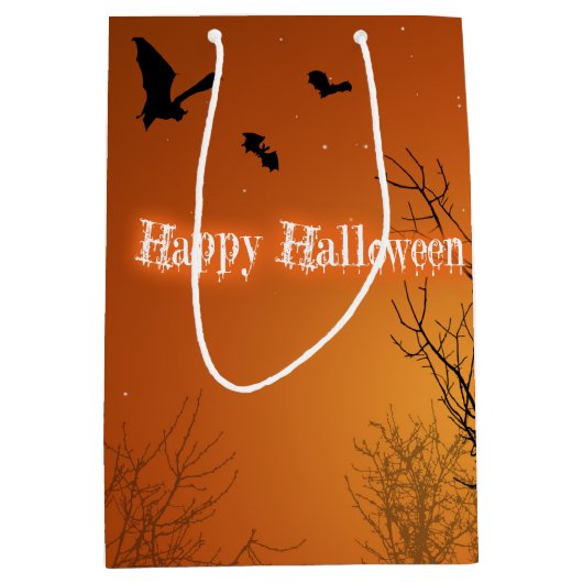 Halloween Bats & Trees - Medium Gift Bag Medium Cadeauzakje (Voorkant)