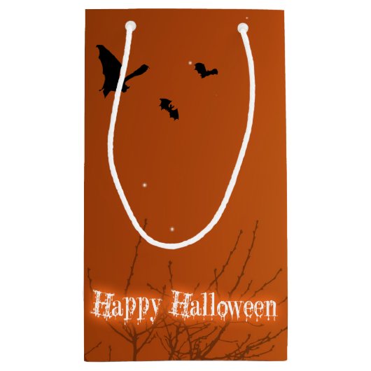 Halloween Bats & Trees - Small Gift Bag Klein Cadeauzakje (Achterkant)