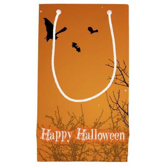 Halloween Bats & Trees - Small Gift Bag Klein Cadeauzakje (Voorkant)