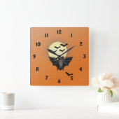 Halloween Bats Vierkante Klok (Huis)