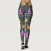 Halloween Bats Waterverf Patroon Modern Spooky Leggings (Achterkant)