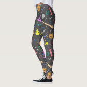 Halloween Bats Waterverf Patroon Modern Spooky Leggings (Links)