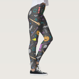 Halloween Bats Waterverf Patroon Modern Spooky Leggings