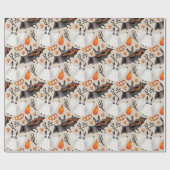 Halloween Bats Wrapping Paper Cadeaupapier (Vlak)