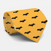 Halloween Bats- Zwart en Sinaasappel Stropdas (Opgerold)