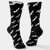 Halloween Bats Zwart Wit Patroon Sokken (Gebogen)