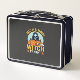 Halloween Batterij Reparateur Heks Bij Nacht Ontwe