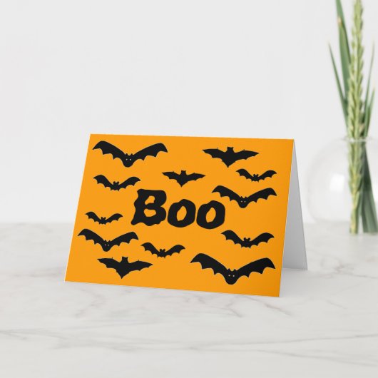 Halloween Batty "Boo" Kaart (Voorkant)