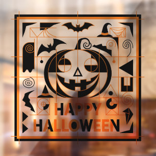 Halloween Bauhaus Pumpkin Raamsticker