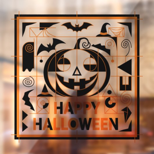 Halloween Bauhaus Pumpkin Raamsticker (Vel 2)