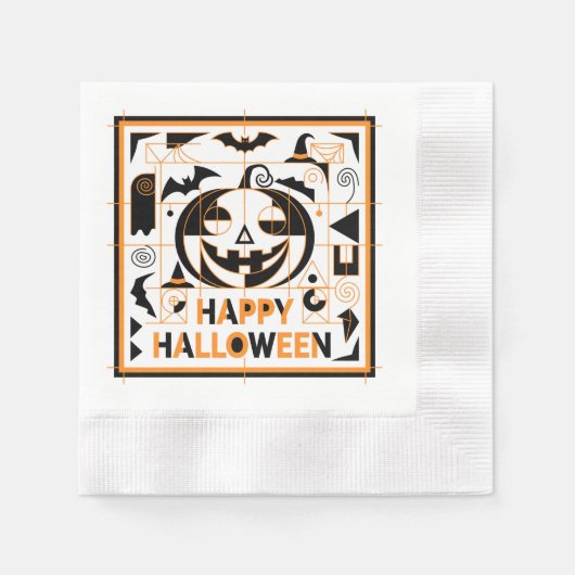 Halloween Bauhaus Pumpkin Servet (Voorkant)