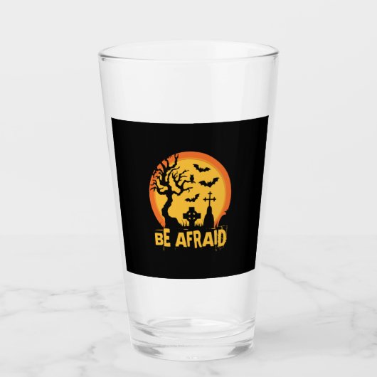 Halloween Be Afraid Halloween Birthday Glas (Voorkant)