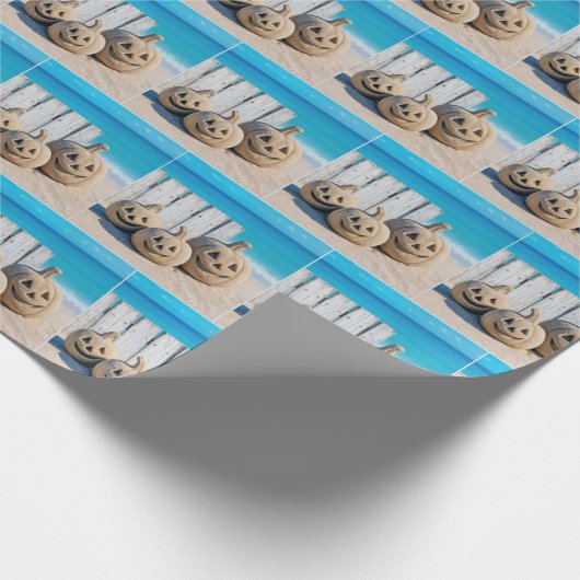 Halloween Beach Jack o' Lanterns Cadeaupapier (Hoek)