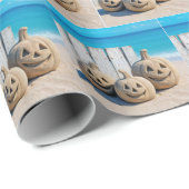Halloween Beach Jack o' Lanterns Cadeaupapier (Rol Hoek)