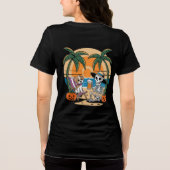 Halloween Beach Vibes Skelet met Biervector Tri-Blend Shirt (Achterkant)