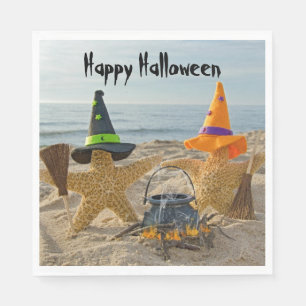 Halloween Beach Zeesterren Heksen Servet