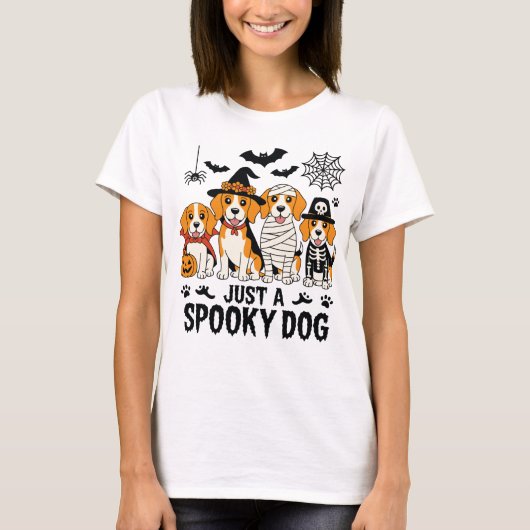 Halloween Beagle Dogs Cartoon T-shirt (Voorkant)
