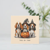 Halloween Beagle Dogs Jack O Lantern Kaart (Staand voorkant)