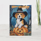 Halloween Beagle Feestdagen Kaart (Voorkant)