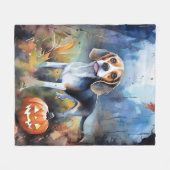 Halloween Beagle met pompoenen eng Fleece Deken (Voorkant (Horizontaal))