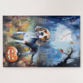 Halloween Beagle met pompoenen eng Legpuzzel (Horizontaal)