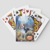 Halloween Beagle met pompoenen eng Pokerkaarten (Achterkant)