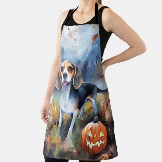 Halloween Beagle met pompoenen eng Schort (Insitu)