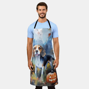 Halloween Beagle met pompoenen eng Schort
