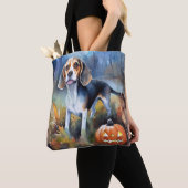 Halloween Beagle met pompoenen eng Tote Bag (Dichtbij)