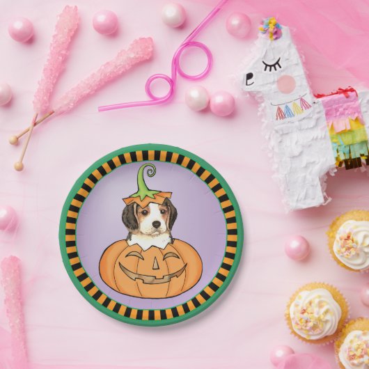 Halloween Beagle Papieren Bordje (Feest)