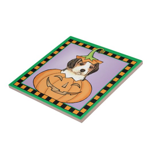 Halloween Beagle Tegeltje (Zijkant)