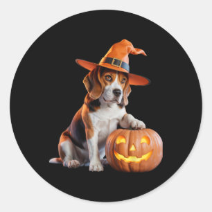 Halloween Beagle voor Hondenliefhebbers Charmant K Ronde Sticker