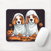 Halloween Beagles in Grappige Ghost Kostuum Muismat (Met muis)