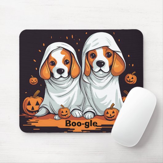 Halloween Beagles in Grappige Ghost Kostuum Muismat (Met muis)