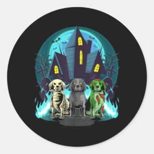 Halloween Beagles Zombie Skelet Zwarte Beagle Hond Ronde Sticker
