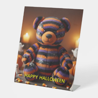 halloween bear  reclamebord met voetstuk