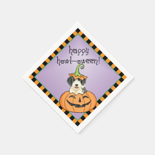 Halloween Bearded Collie Napkins Servet (Hoek)