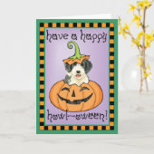 Halloween Beardie Kaart (Gele Bloem)