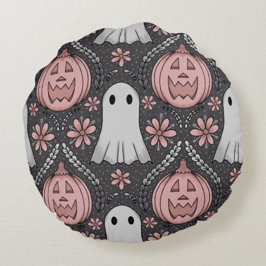 Halloween beauty  rond kussen (Achterkant)