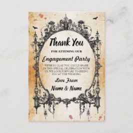 Halloween Bedankje Bruiloft Gotische Frame Kaart