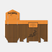Halloween Bedankt: Black / Oranje Stripes Witch Bedankdoosjes (Uitgevouwen)