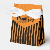 Halloween Bedankt: Black / Oranje Stripes Witch Bedankdoosjes (Voorkant Zijde)